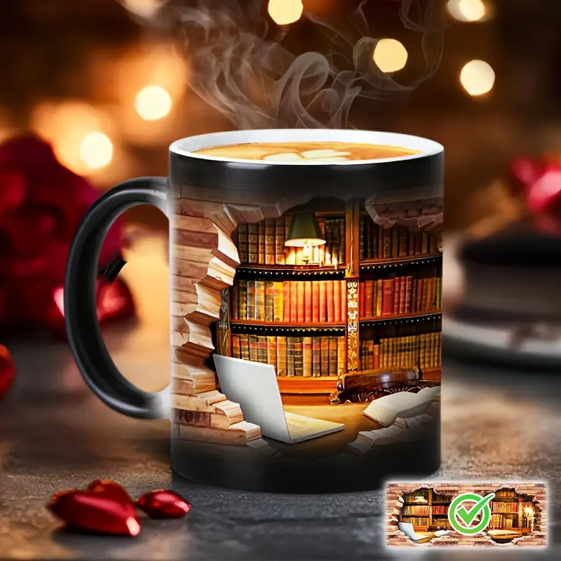 Tazza in ceramica termoretica "Libreria Incantata"
