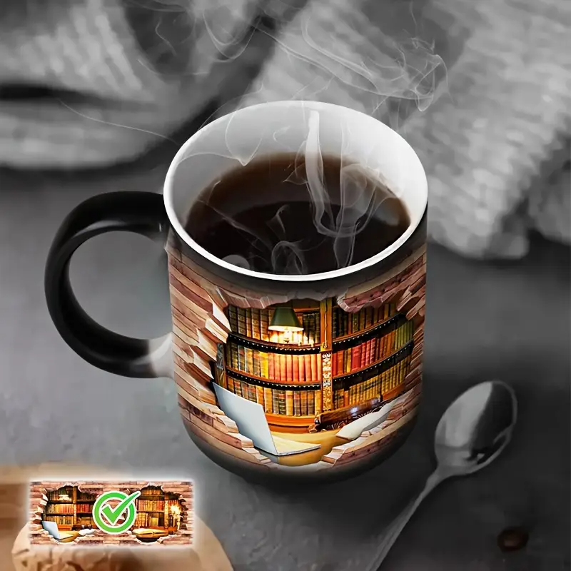 Tazza in ceramica termoretica "Libreria Incantata"