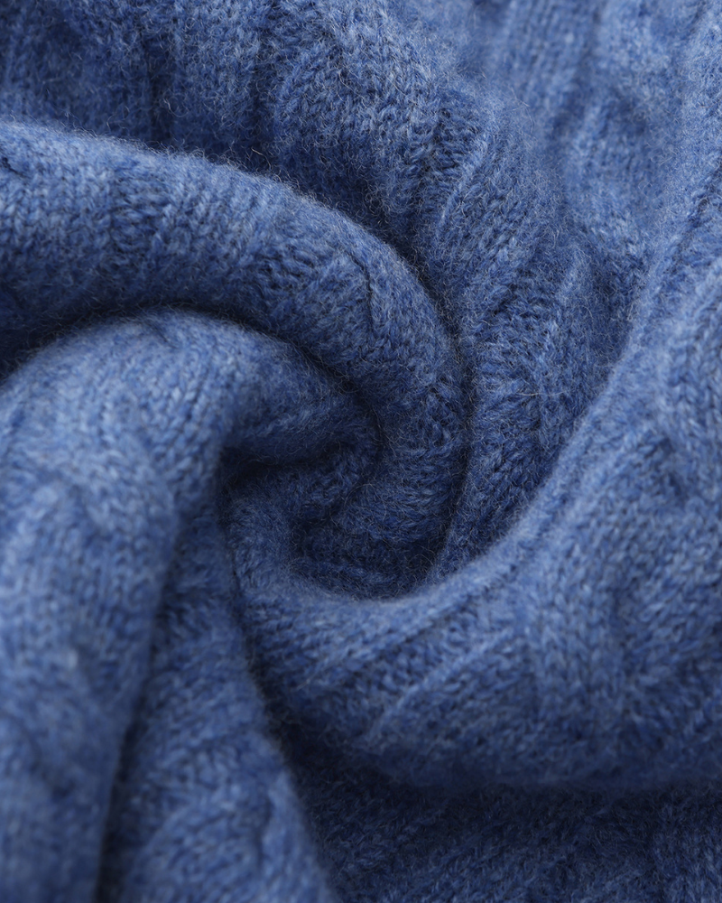 Mezzo zip in 100% cashmere a maglia a trama fitta