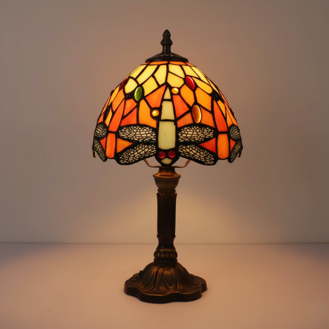 Lampada da tavolo a LED decorativa in vetro colorato
