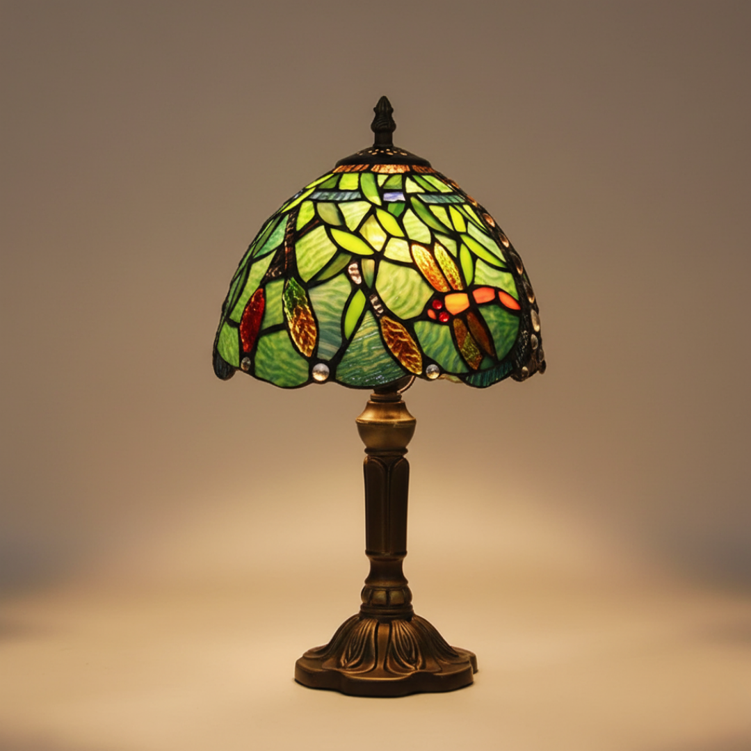 Lampada da tavolo a LED in vetro colorato mediterraneo