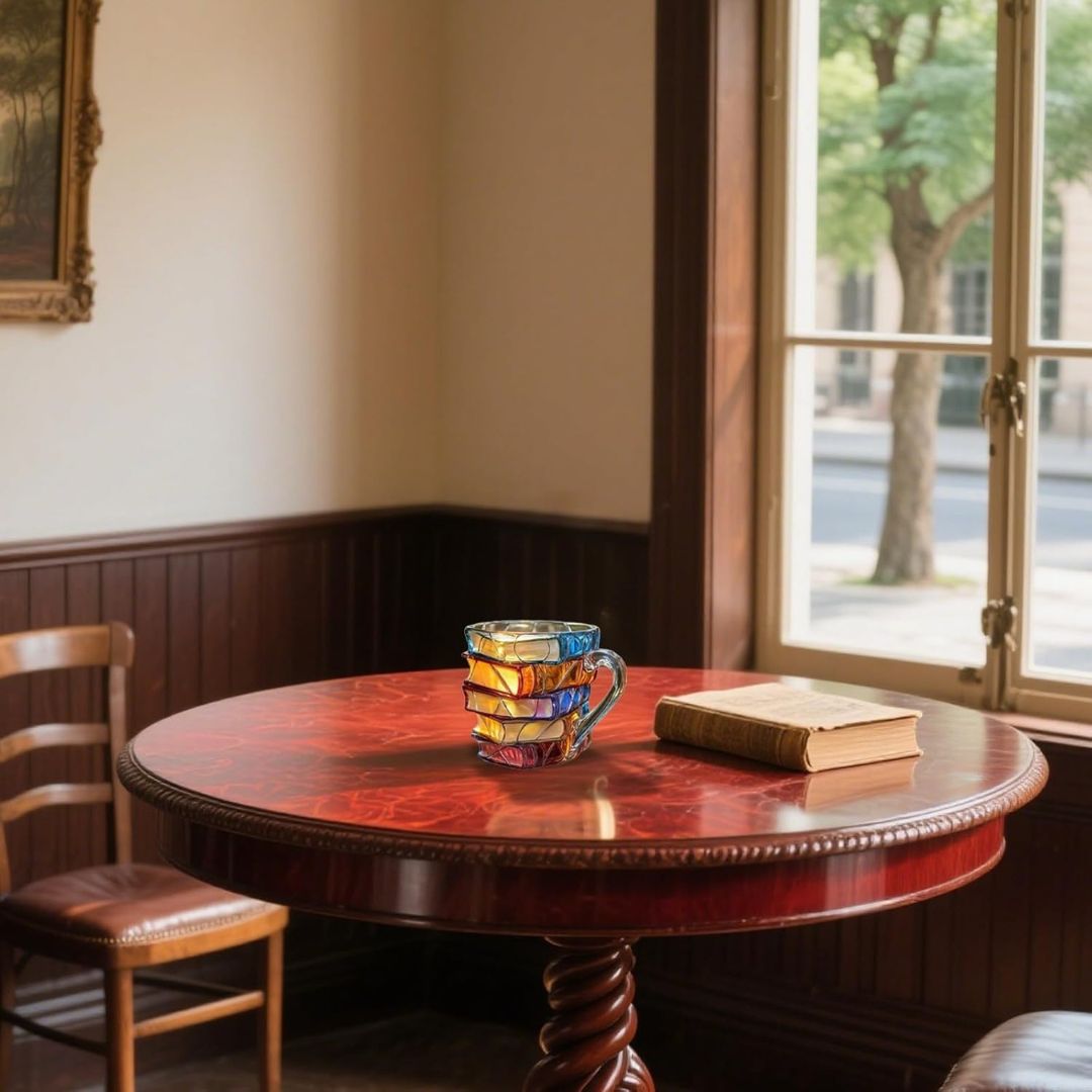 Tazza portafortuna 3D originale fatta a mano per gli amanti dei libri