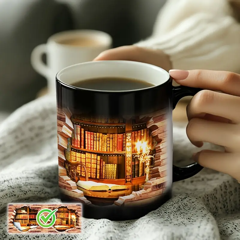 Tazza in ceramica termoretica "Libreria Incantata"