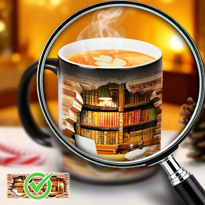 Tazza in ceramica termoretica "Libreria Incantata"